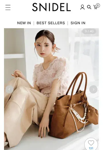 SNIDEL 프릴 디자인 반팔 상의 핑크