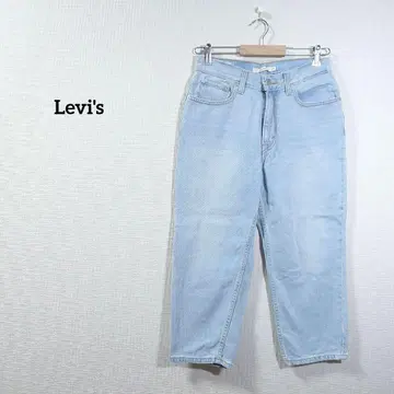 리바이스 하이 웨스트 데님 팬츠 라이트 블루 청바지 크롭 기장