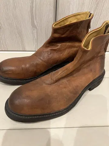 AZ 라무 가죽 백 지퍼 부츠 브라운 25.5cm