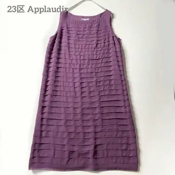 23구 Applaudir 프릴 슬리브리스 원피스 퍼플 44 사이즈