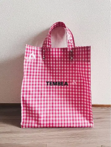 TEMBEA/PAPERTOTE/M 사이즈/깅엄 체크 비닐 토트백