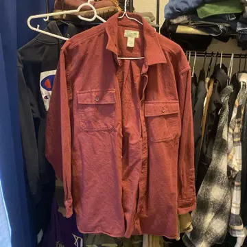 L.L.Bean 빨간색 플란넬 셔츠 L-REG