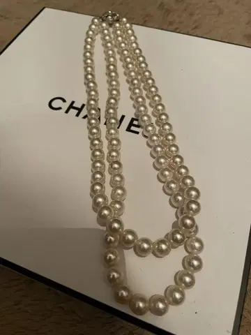 화이트 펄 더블 목걸이