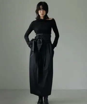 택 포함 ETRE TOKYO 허리 벨트 2way 롱 스커트