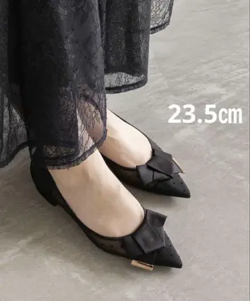 RANDA 새틴 리본 시어 플랫 펌프스 23.5cm