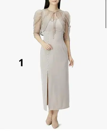 Z1363 스나이델 레이스 볼레로 레이어드 타이트 슬릿 원피스