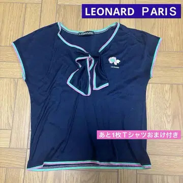 LEONARD 네이비 반팔 티셔츠