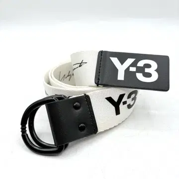 Y-3 요지 야마모토 나일론 벨트 화이트 블랙 118cm