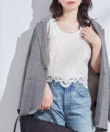 마우리치오 미코노스 자수 화이트 뷔스티에