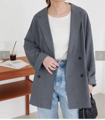 DISCOAT 완판템 테크 린넨 빅 셔츠 자켓 차콜 그레이