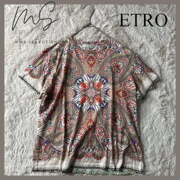 ETRO 페이즐리 무늬 컷 티셔츠 L 화이트 새상품급