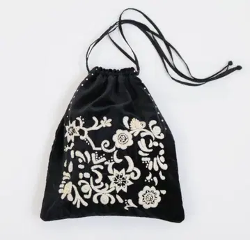 khadi and co 벨벳 복조리 백 자수 카디 앤 코 블랙