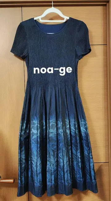 새상품급 노아제 플리츠 플레어 원피스 꽃무늬 오동나무 직조