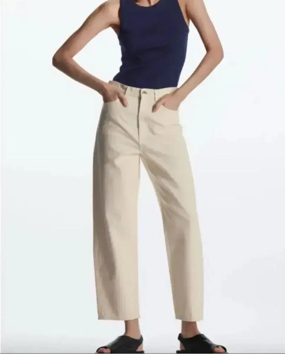 Cos Tapered ARCH High Riize Cream jin Denim