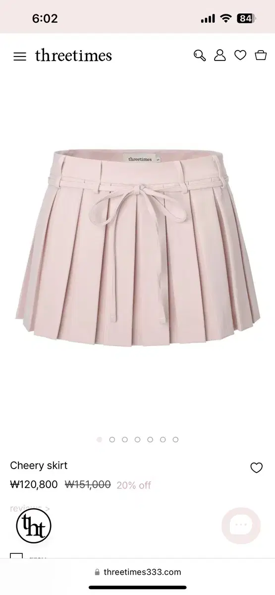 Threetimes cheery skirt pink S new product