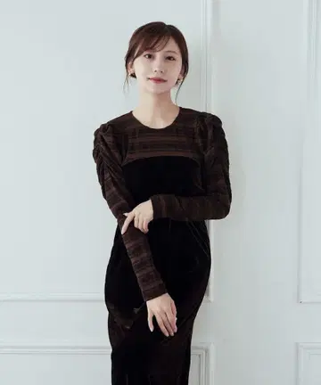 HALUHIROINE 하루히로인 레이스 벨로아 콤비 원피스