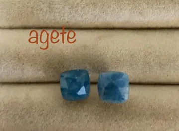 agete (아가테) 블루 스톤 스터드 귀걸이
