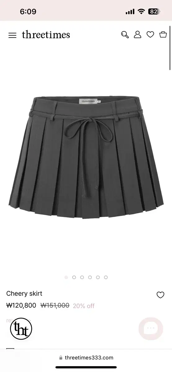 Threetimes cheery skirt gray s