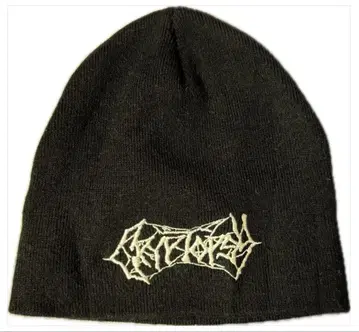 Cryptopsy 블랙 자수 로고 니트 비니 데스 메탈