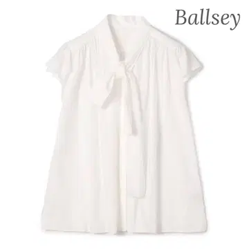 새상품 Ballsey 보르지 시어 아문젠 보타이 블라우스 화이트 화이트