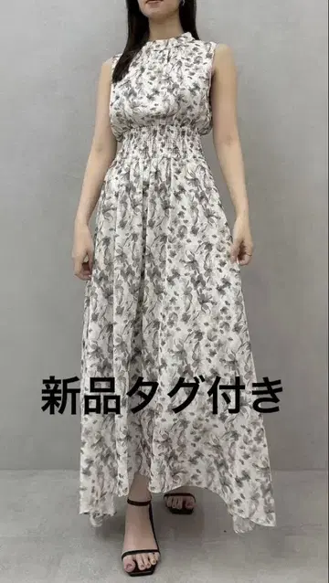dazzlin 리플 플라워 원피스 모카