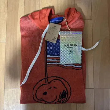 HALFMAN 스누피 후드티 L 사이즈 오렌지