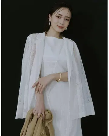 미사용 anuans 지오메트릭 레이스 더블 자켓