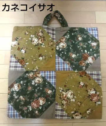 카네코 이사오 퀼팅 토트백 꽃 장미 체크 패치워크풍