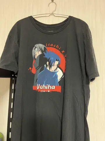 NARUTO 이타치 사스케 티셔츠 2XL 블랙