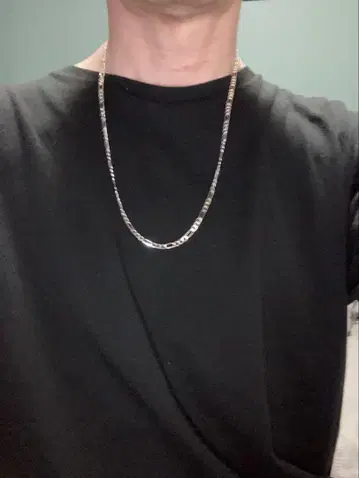 실버 925 피가로 체인 목걸이 길이 65cm 두께 3mm
