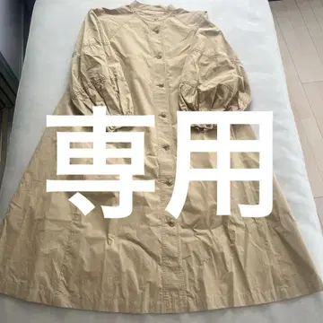 프릭스스토어 벌룬 소매 베이지 셔츠 원피스