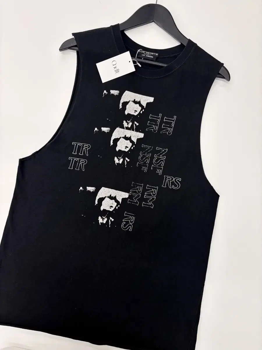 Raf Simons 라프시몬스 19SS 블랙 프린팅 코튼 슬리브리스