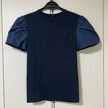 BORDERS at BALCONY 퍼프 슬리브 티셔츠 네이비 36