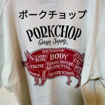 PORKCHOP 그래픽 티셔츠 화이트