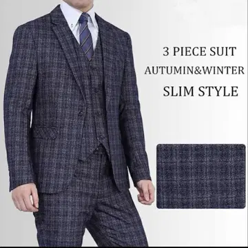 수트 남성용 재고 사이즈 M, L, XL, 2XL 원 버튼 3피스 수트