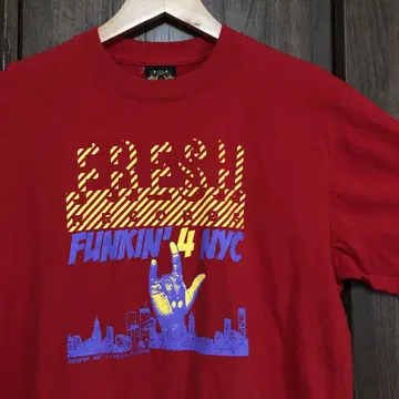 BBP FRESH RECORDS 티셔츠 M 빨간색 라벨