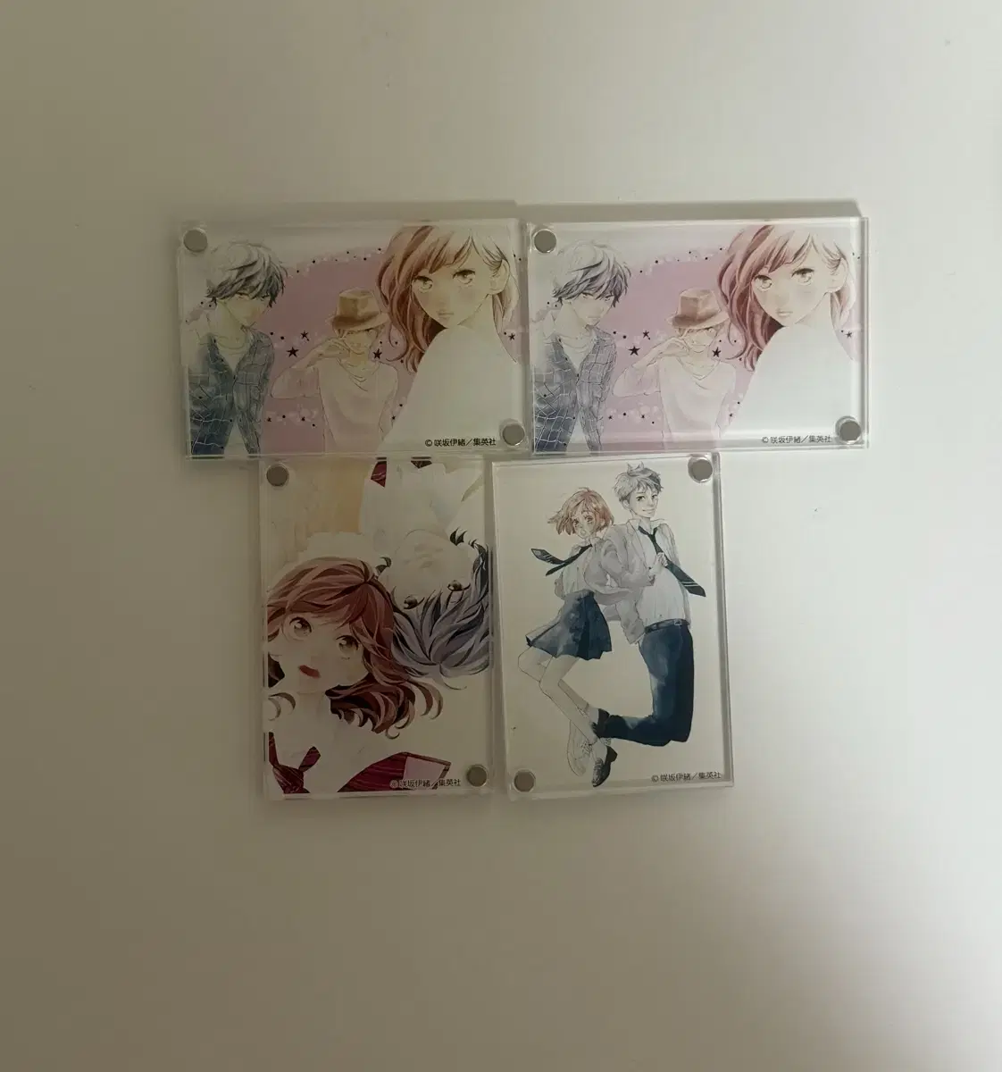 Ao Haru Ride Sakurasaku Sasachacha Strobe Edge Acrylic Magnet Stand Exhibition