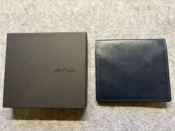 abrAsus 네이비 가죽 머니 클립