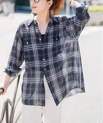 Spick & Span 25SS 코튼 보일 체크 셔츠 블랙 완판 색상