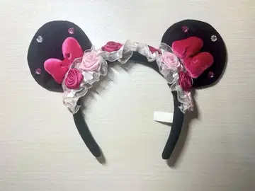 디즈니 머리띠 장미 미니 핑크