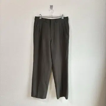 USA제 2턱 슬랙스 카키 빈티지 팬츠
