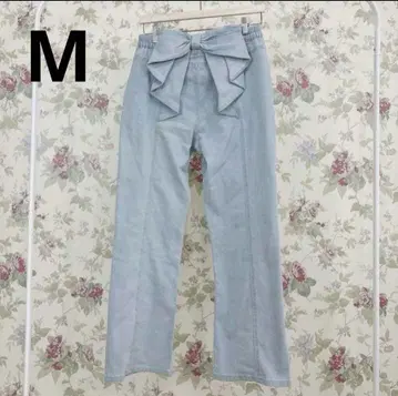시마무라 백 리본 플레어 데님 팬츠 M maki's closet