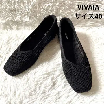 새상품 VIVAIA 비바 플랫 펌프스 블랙 사이즈 40 비바