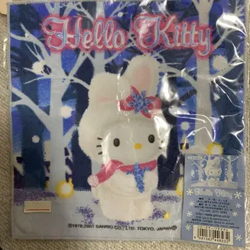 홋카이도 한정 지역 특산품 헬로키티 눈 토끼 쁘띠 타월
