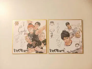 하이큐!! 완결 기념 사인 포함 미니 색지 2장 세트