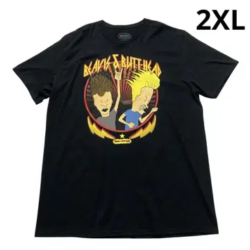 BEAVIS&BUTT-HEAD 티셔츠 2XL 블랙 비비스 & 버트 헤드