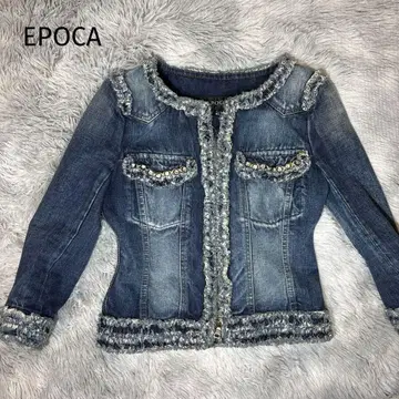 EPOCA 데님 자켓 노카라 자켓