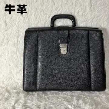 컨디션 최상 올 가죽 주름 가죽 비즈니스 백 더블 백 닥터 백 열쇠 포함