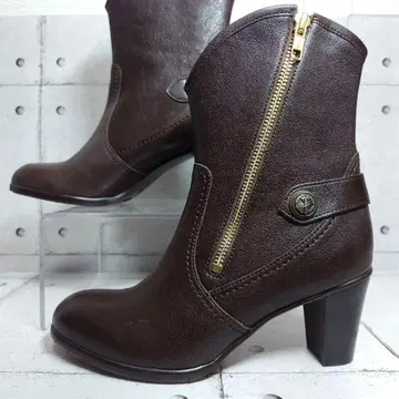 컨디션 최상] 히메코 숏부츠 23.0cm 브라운 가죽