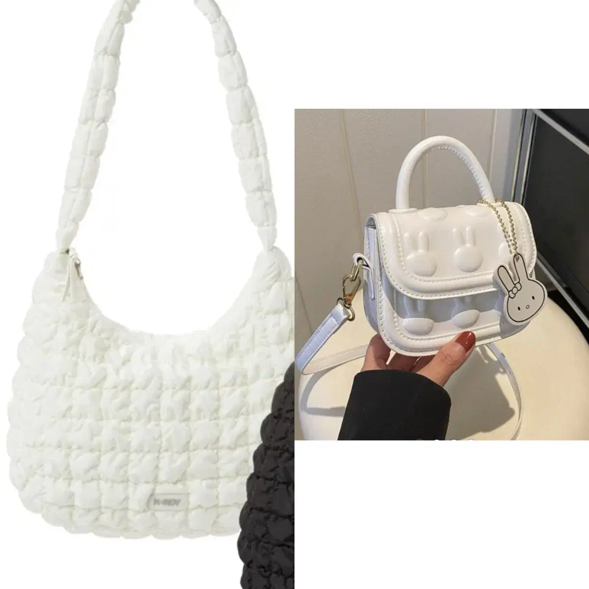 NERDY 公式正規品 バック Cloud Quilting Bag Large MUSINSA | NERDY Glossy Cloud Quilting Bag Large Black